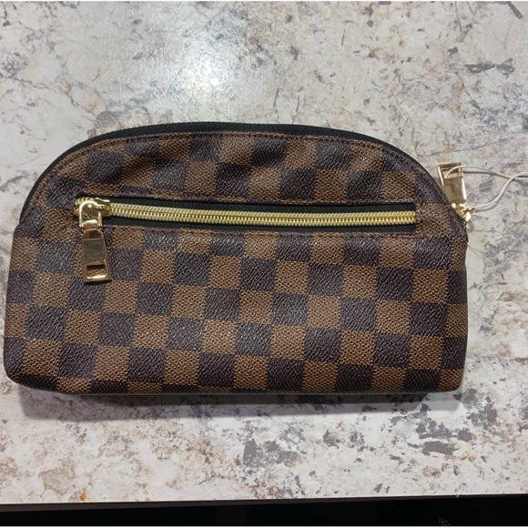 tophie Handbags - Brown checkered bag/coin purse